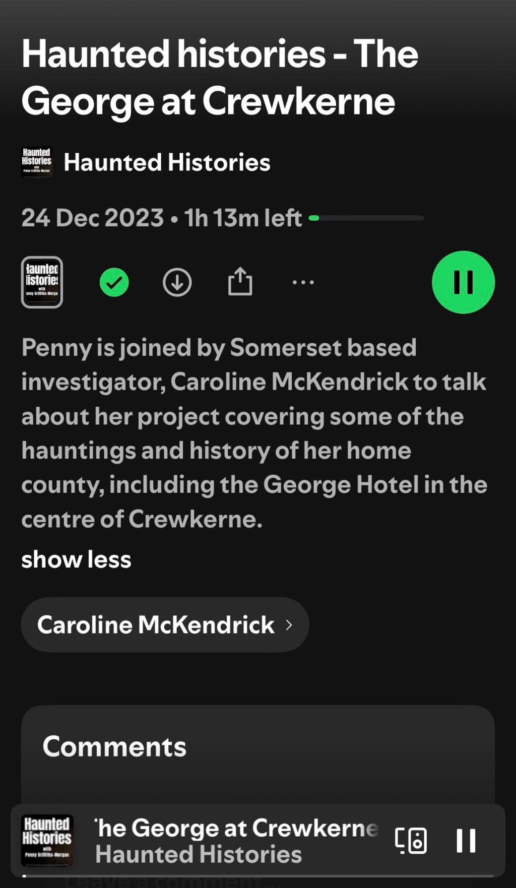 Haunted Histories podcast interview with Caroline McKendrick- Host, Penny G&nbsp;Morgan